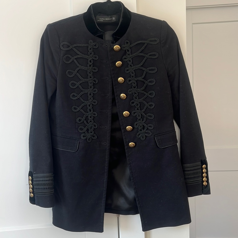 ZARA BLACK DETAILED BLAZER SIZE S